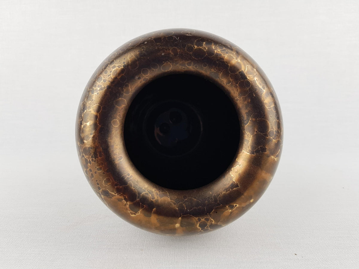 Vintage GEBRUDER SPANG Brown Bronze Ceramic Vase 219 15 West German Pottery 1970s