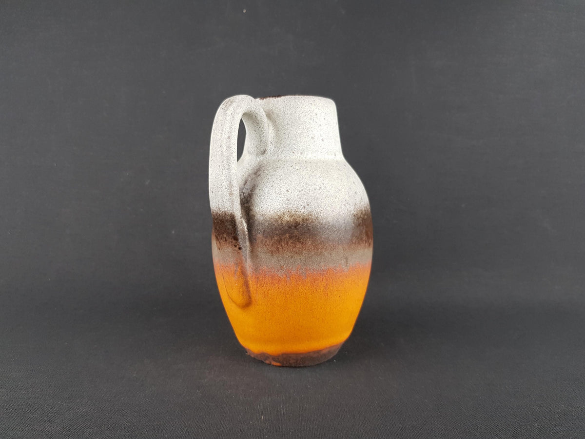 Vintage SCHEURICH KERAMIK White Brown and Orange Vase 414-16 West German Pottery 1960s