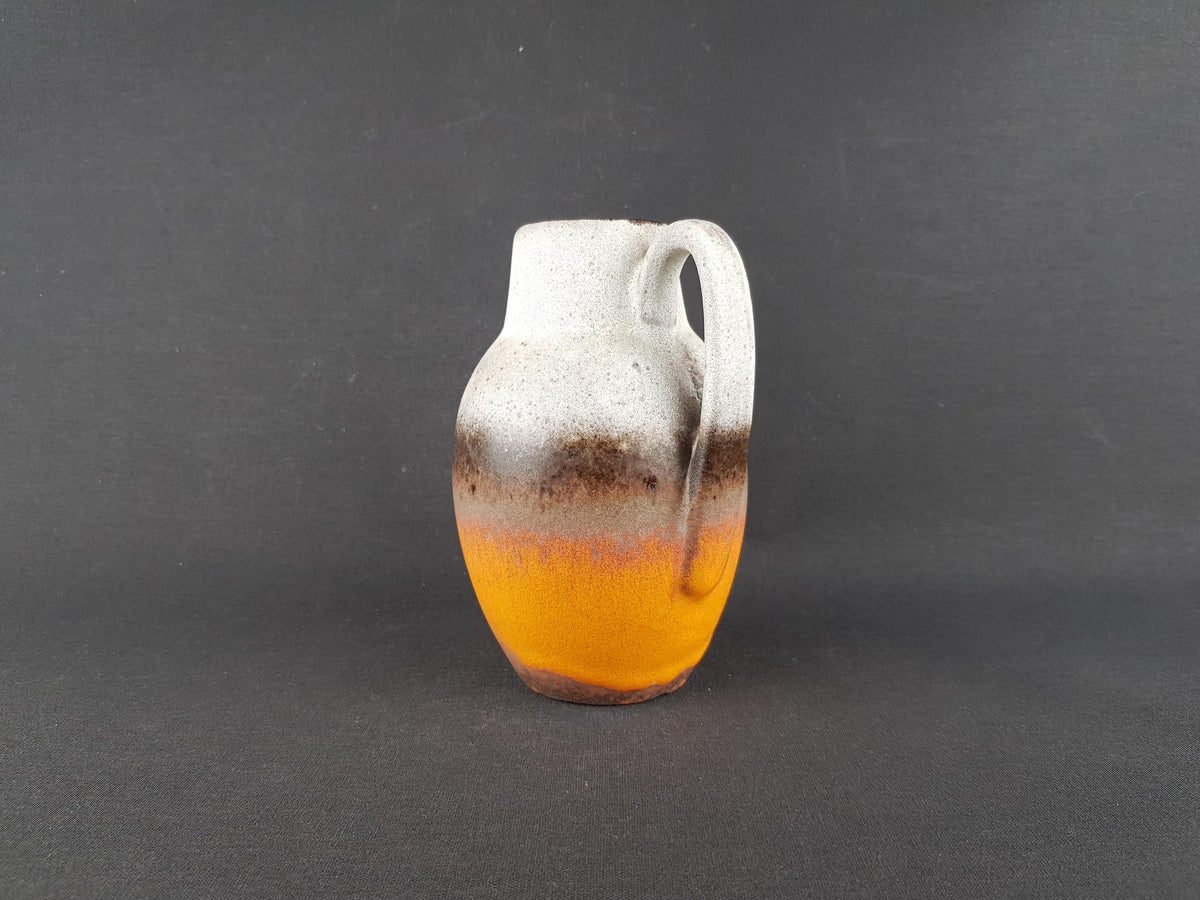 Vintage SCHEURICH KERAMIK White Brown and Orange Vase 414-16 West German Pottery 1960s