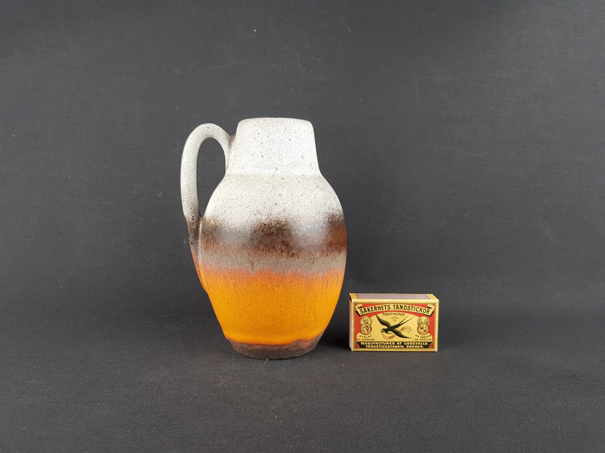 Vintage SCHEURICH KERAMIK White Brown and Orange Vase 414-16 West German Pottery 1960s