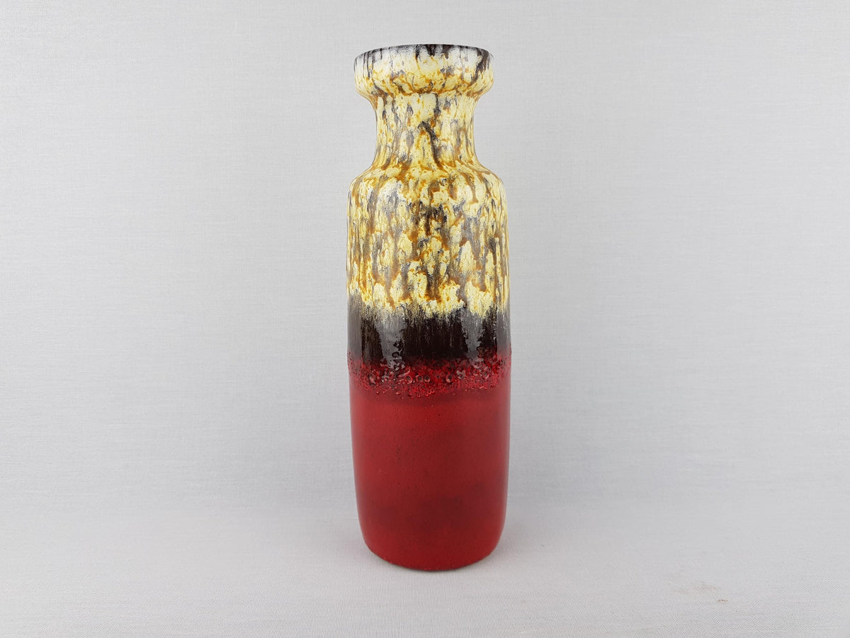 Vintage Scheurich Keramik Red Vase: West German Fat Lava Pottery
