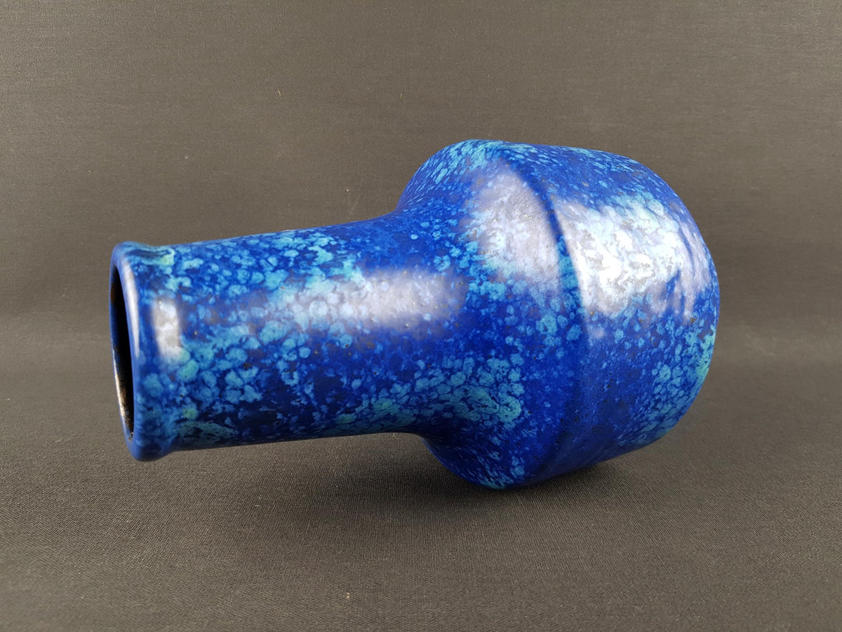 Vintage VAN DAALEN KERAMIK Blue Mottled Vase West German Pottery 1960s 1970s