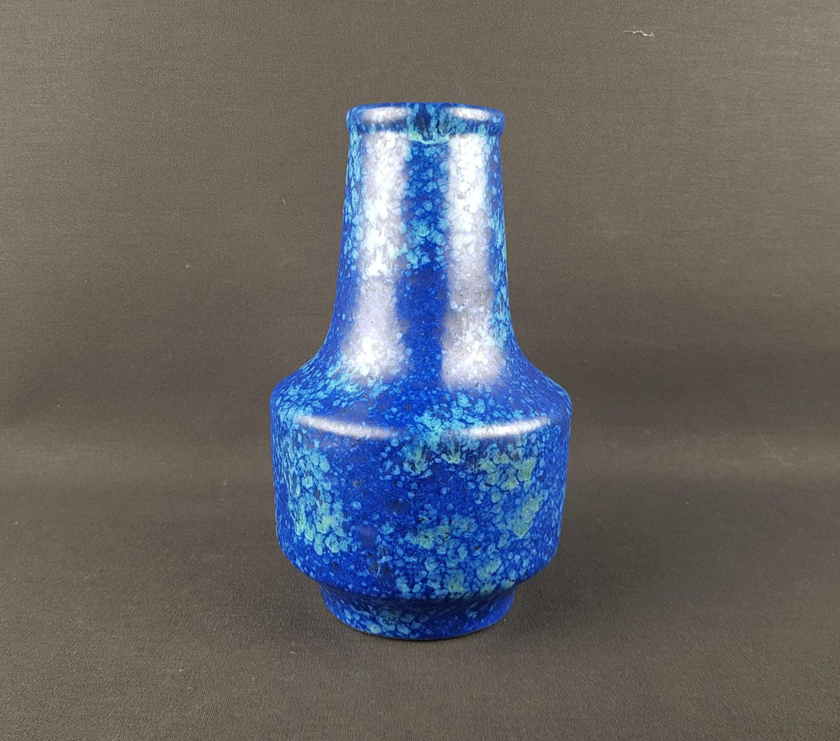 Vintage VAN DAALEN KERAMIK Blue Mottled Vase West German Pottery 1960s 1970s