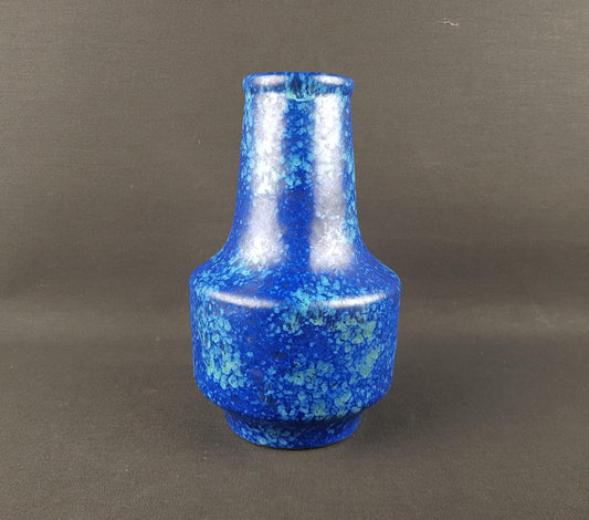 Vintage VAN DAALEN KERAMIK Blue Mottled Vase West German Pottery 1960s 1970s