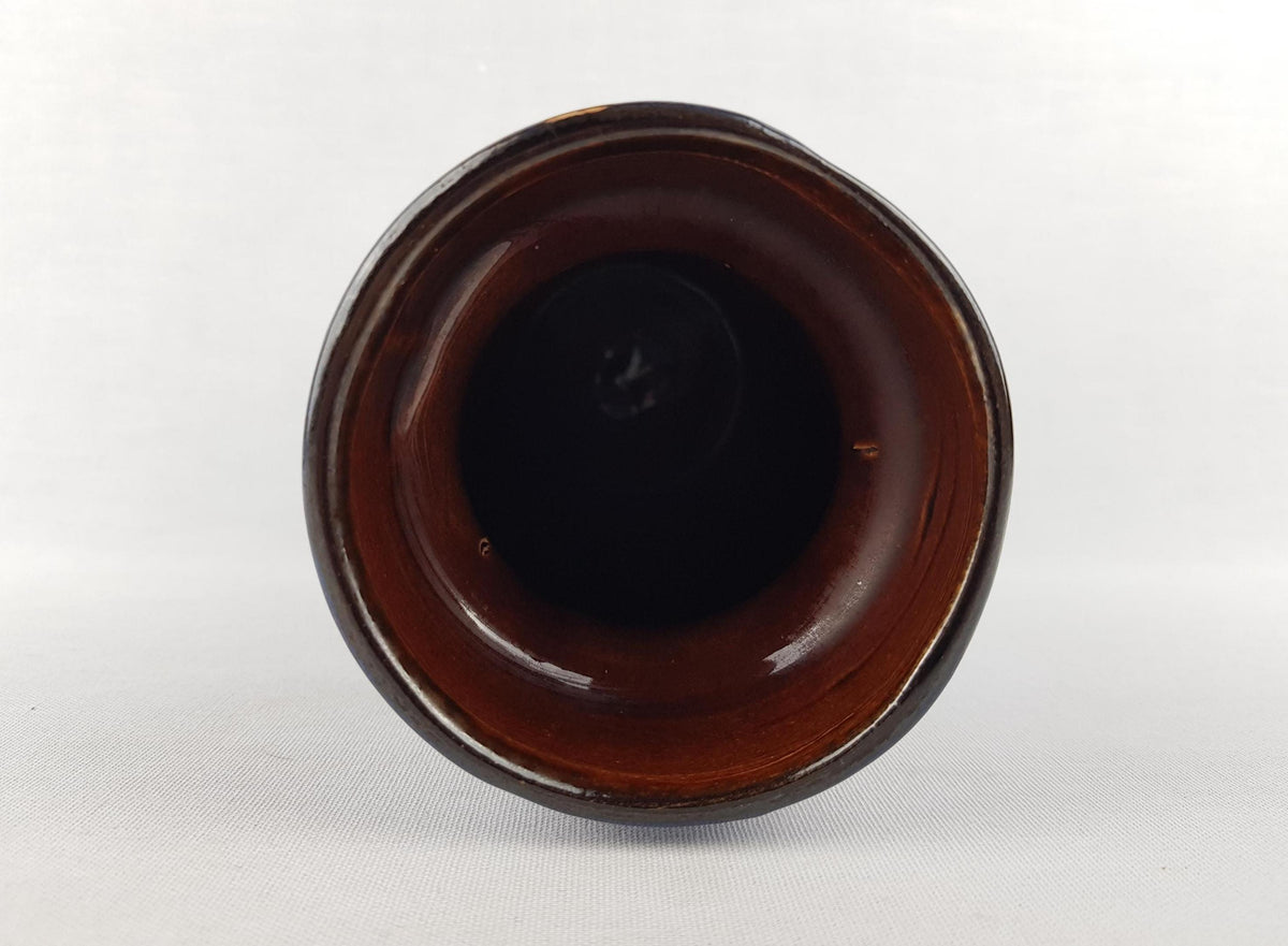 Vintage SCHEURICH KERAMIK Blue Vase With Black and White Fat Lava Decor 242-22 West German Pottery 1970s