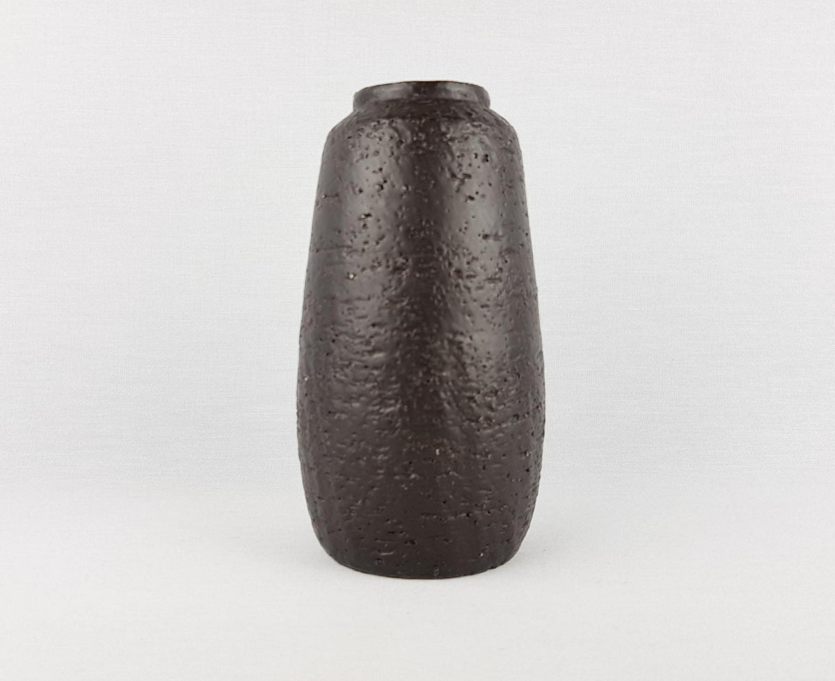 Vintage SCANDINAVIAN STUDIO POTTERY Black Ceramic Vase in Gunnar Nylund Style Mid Century Modern