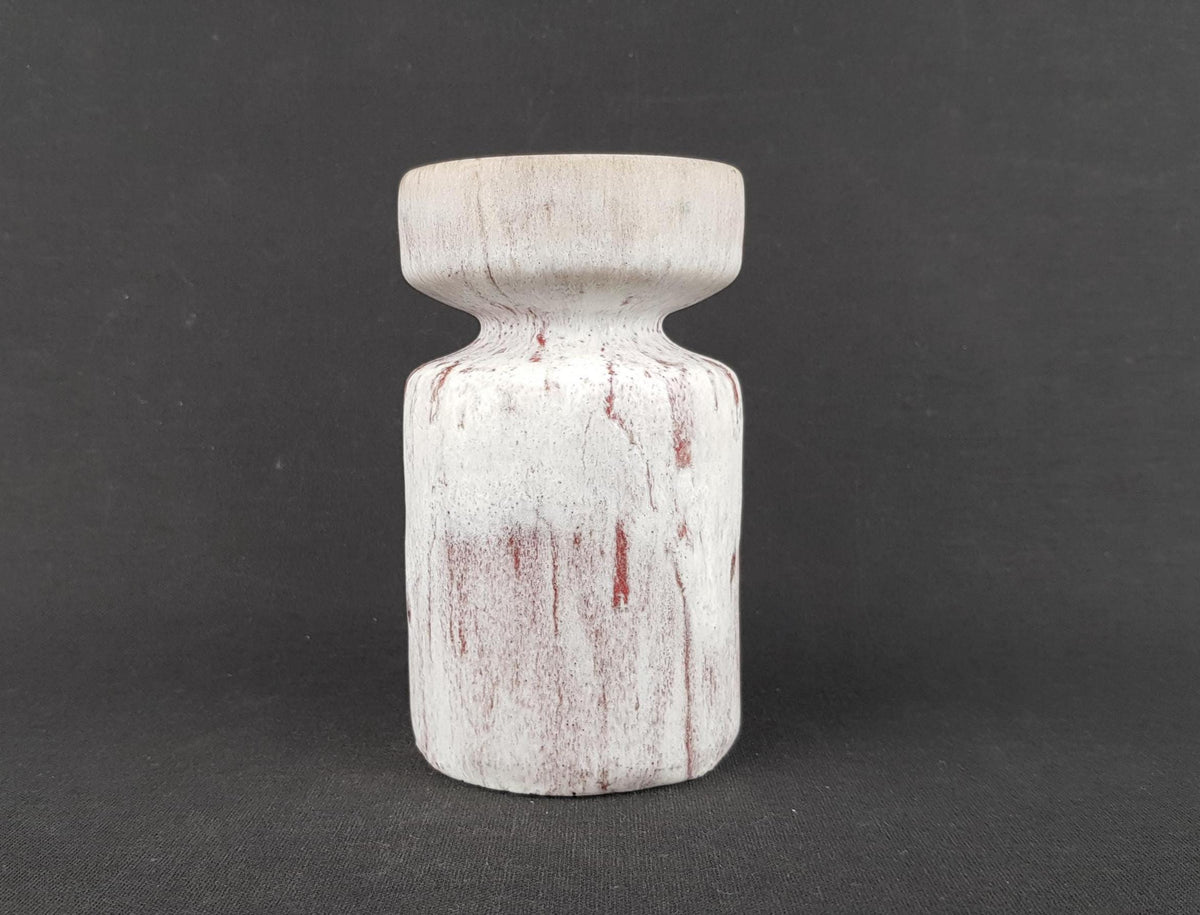 Vintage OTTO KERAMIK White And Reddish Brown Vase West German Pottery 1970s