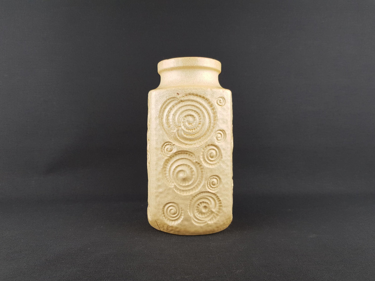 Vintage SCHEURICH KERAMIK Beige Vase 282 20 with JURA decor West German Pottery 1970s