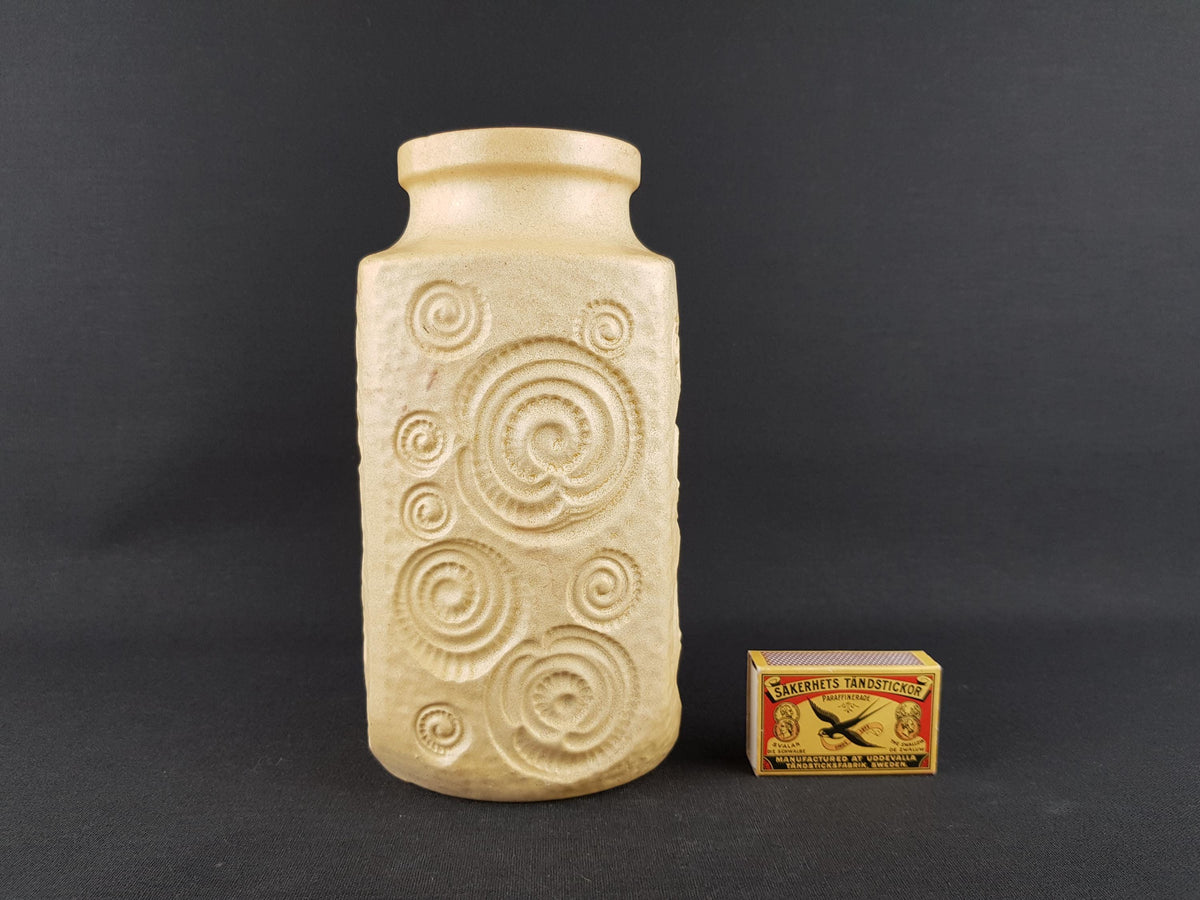 Vintage SCHEURICH KERAMIK Beige Vase 282 20 with JURA decor West German Pottery 1970s