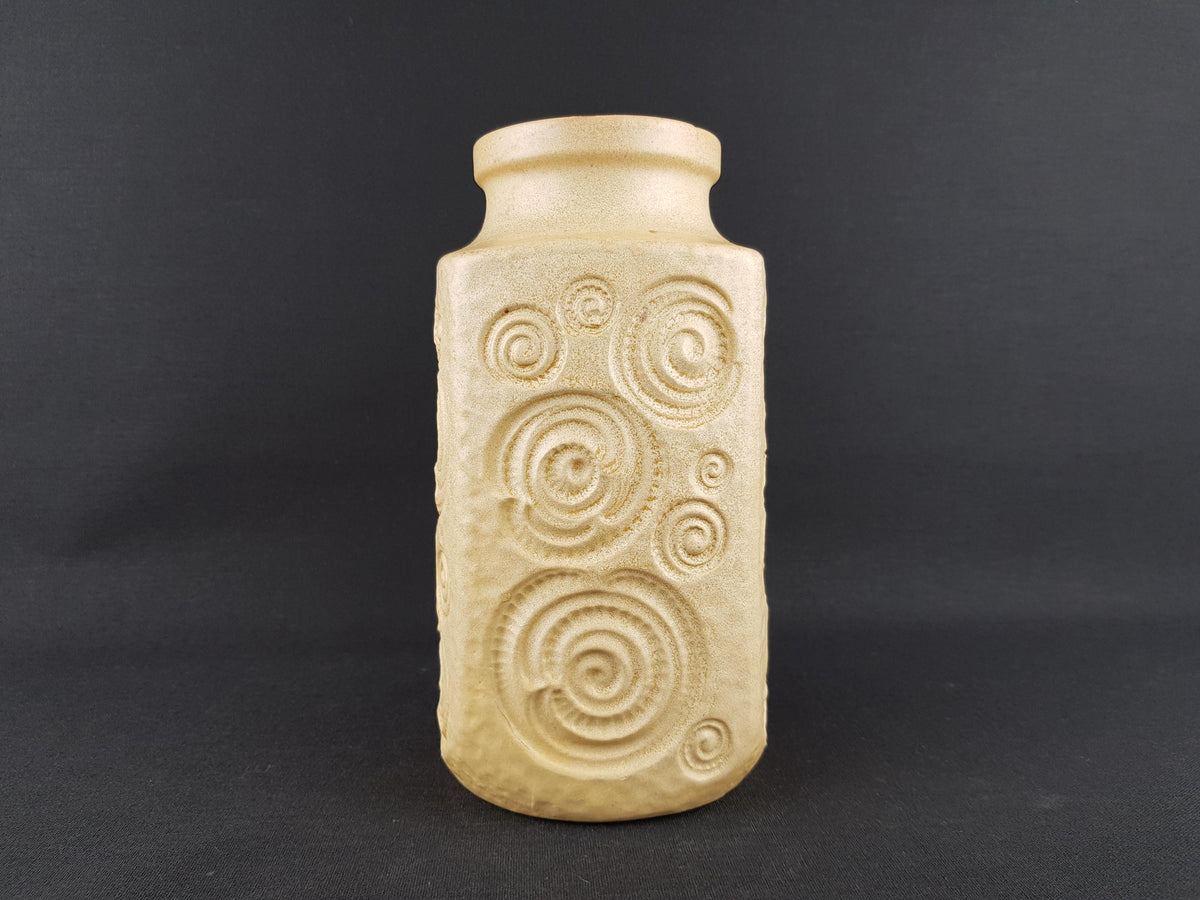 Vintage SCHEURICH KERAMIK Beige Vase 282 20 with JURA decor West German Pottery 1970s