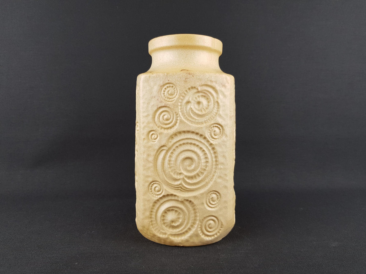 Vintage SCHEURICH KERAMIK Beige Vase 282 20 with JURA decor West German Pottery 1970s