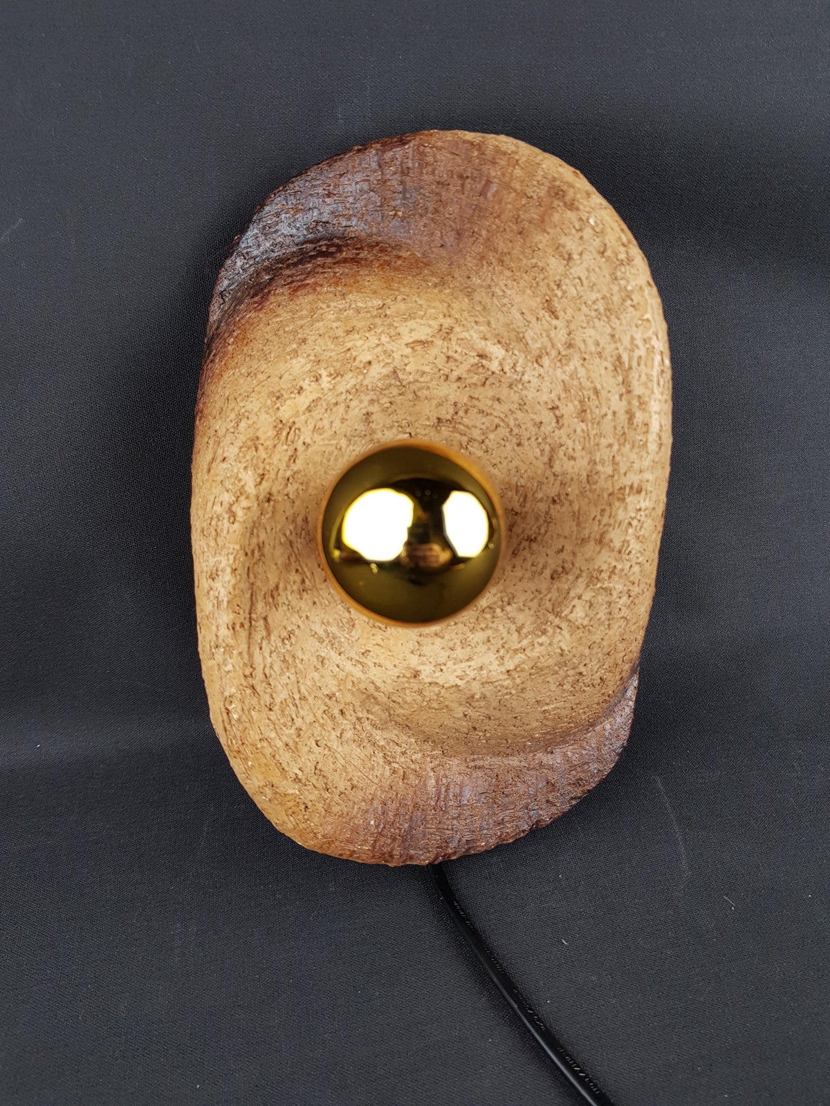 Mid-Century Modern Brutalist Chamotte Clay Wall Art Light | Dutch Pottery 1960-70s