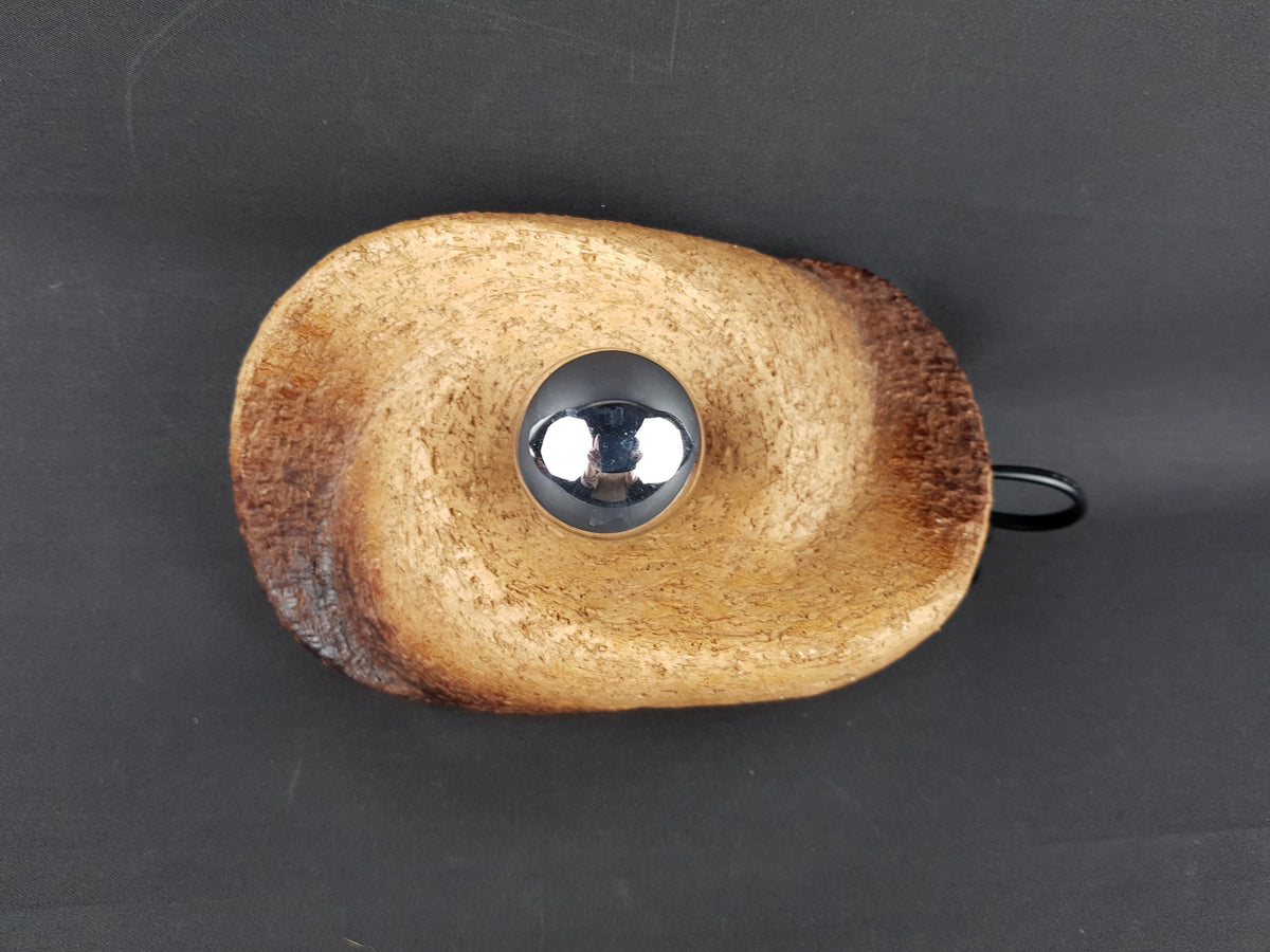 Mid-Century Modern Brutalist Chamotte Clay Wall Art Light | Dutch Pottery 1960-70s
