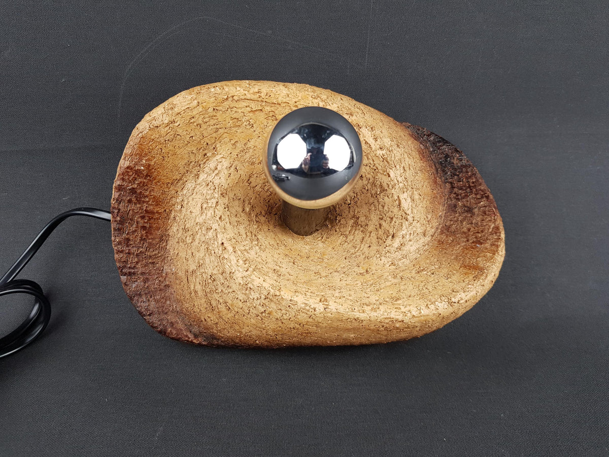 Mid-Century Modern Brutalist Chamotte Clay Wall Art Light | Dutch Pottery 1960-70s
