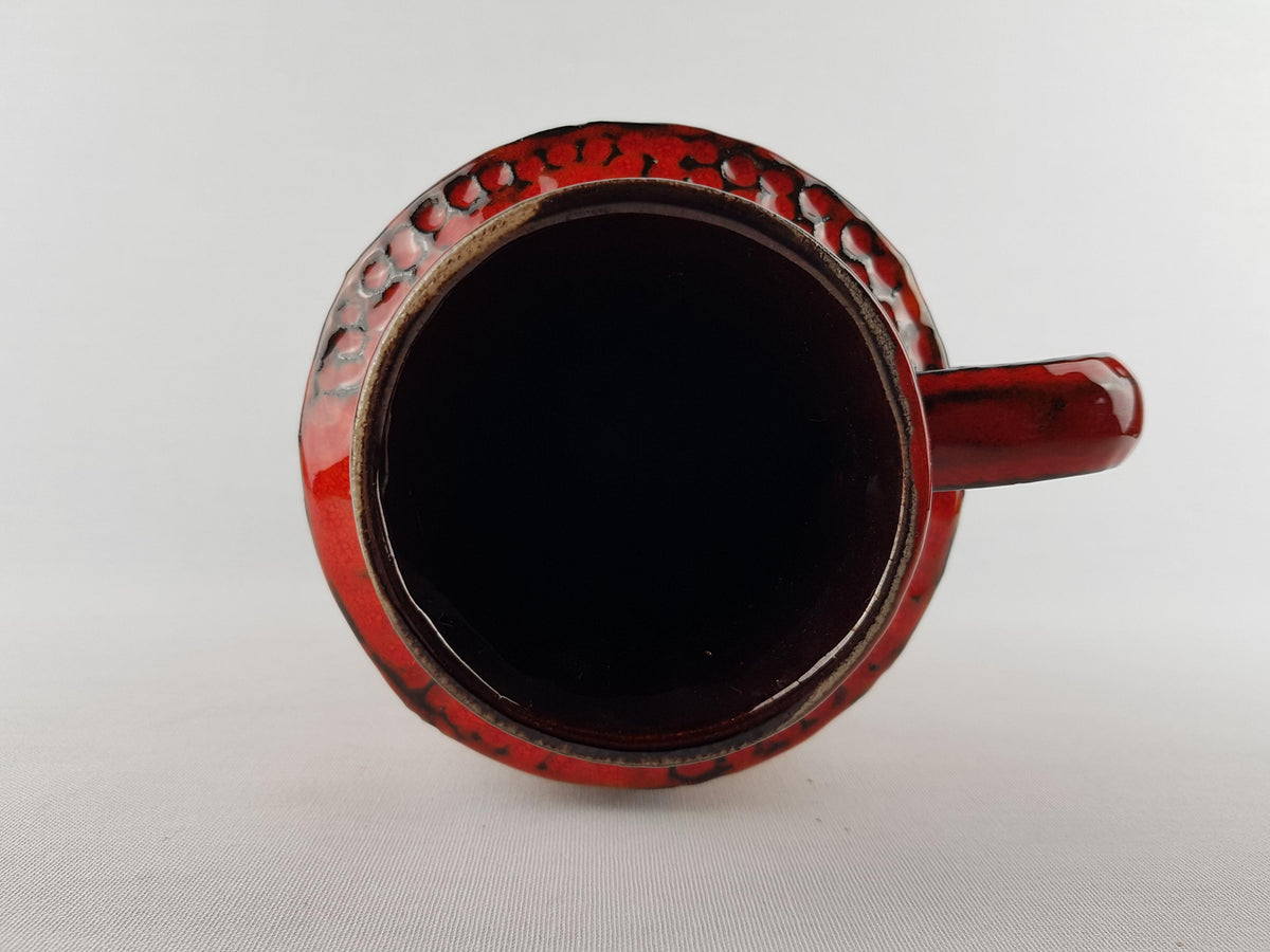 Vintage BAY KERAMIK Red and Orange Vase 61 25 West German Pottery 1960s 1970s