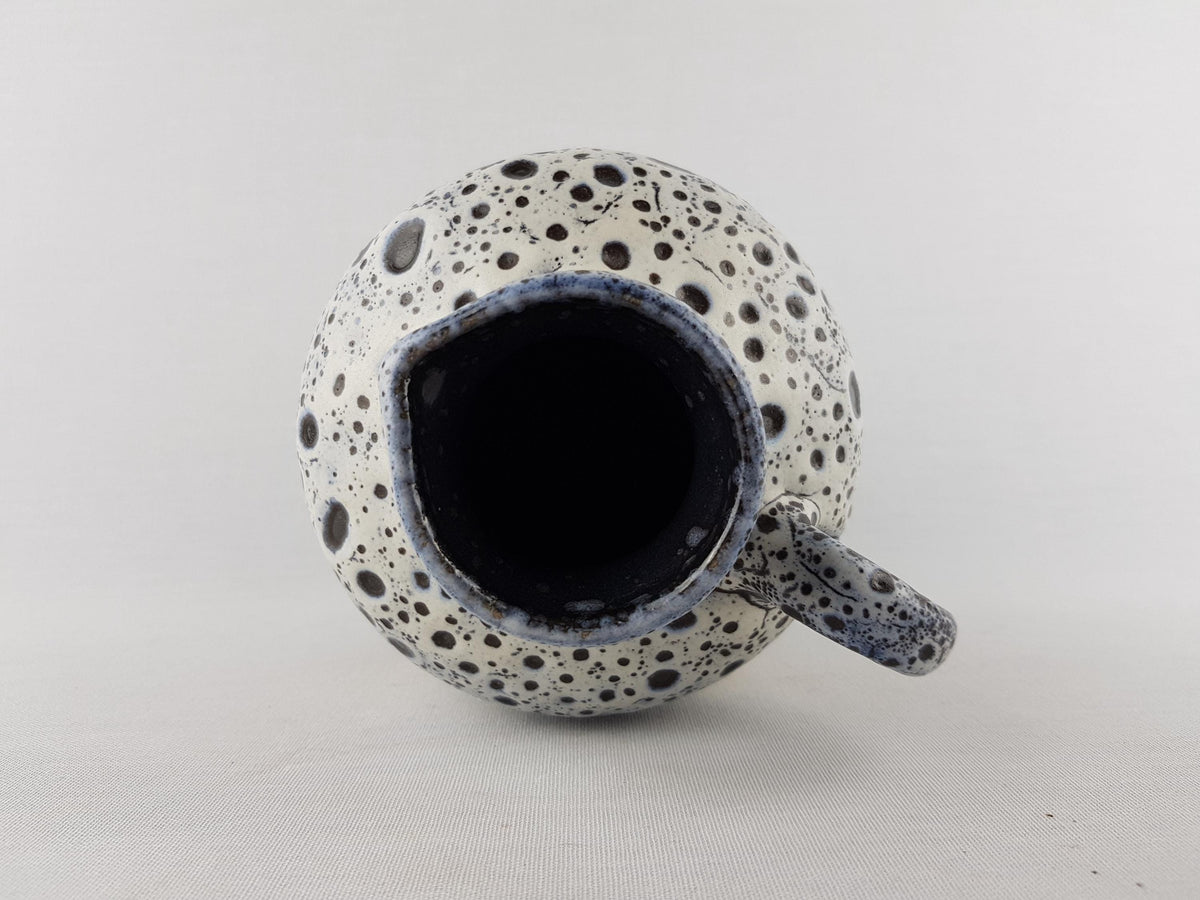 Vintage JASBA KERAMIK White and Brown Fat Lava Vase from the "Florina" Series 905 12 19 West German Pottery 1970s
