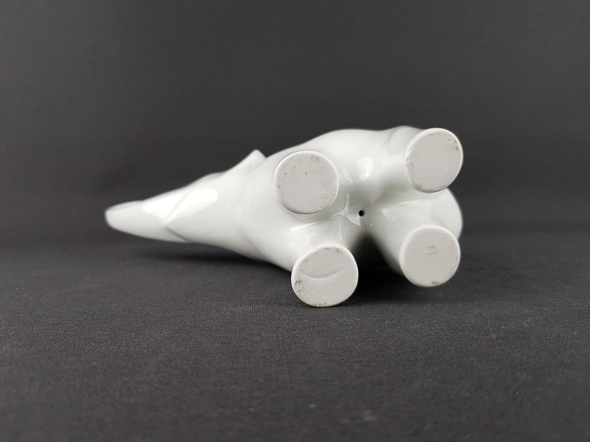 Vintage SGRAFO MODERN White Elephant Figurine by Peter Müller West German Pottery 1970s
