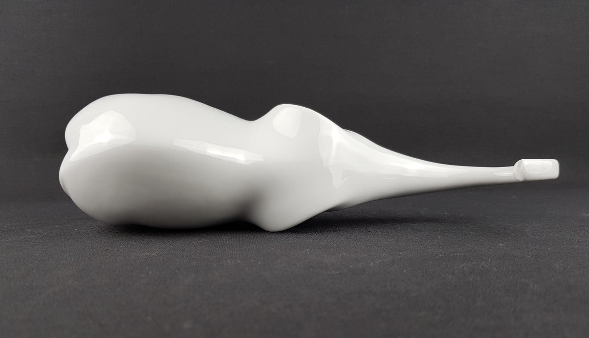 Vintage SGRAFO MODERN White Elephant Figurine by Peter Müller West German Pottery 1970s