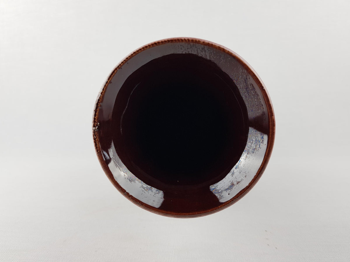 Vintage BAY KERAMIK Purple Vase with Brown accents 606-30 West German Pottery 1960s