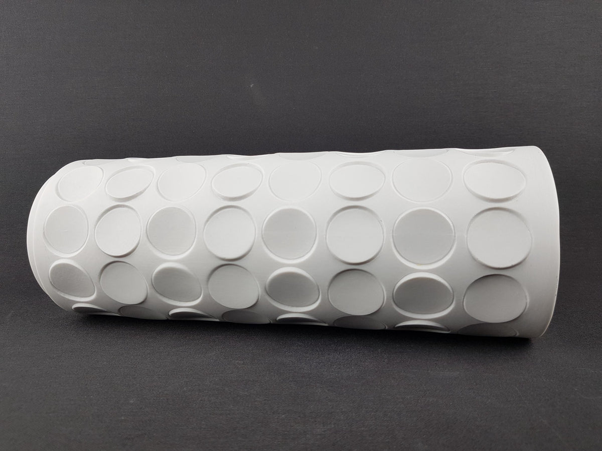 Vintage WINTERLING Biscuit Porzellan White Cylinder Porcelain Op Art Vase From Schwarzenbach West Germany 1970s