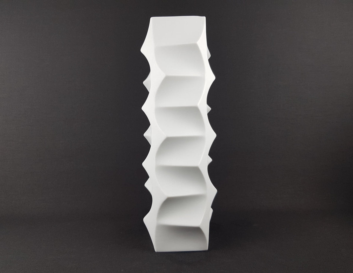 Vintage HUTSCHENREUTHER PORCELAIN Op Art Vase from the "Archais" Series by H.Fuchs 1968