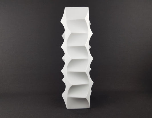 Vintage HUTSCHENREUTHER PORCELAIN Op Art Vase from the "Archais" Series by H.Fuchs 1968