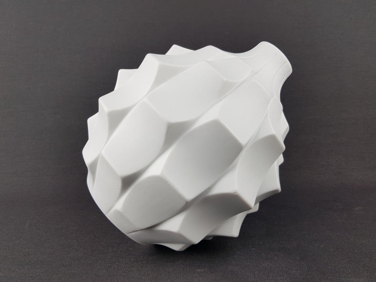 Vintage HUTSCHENREUTHER PORCELAIN Op Art ARTICHOKE Vase by Fuchs 1960-70s