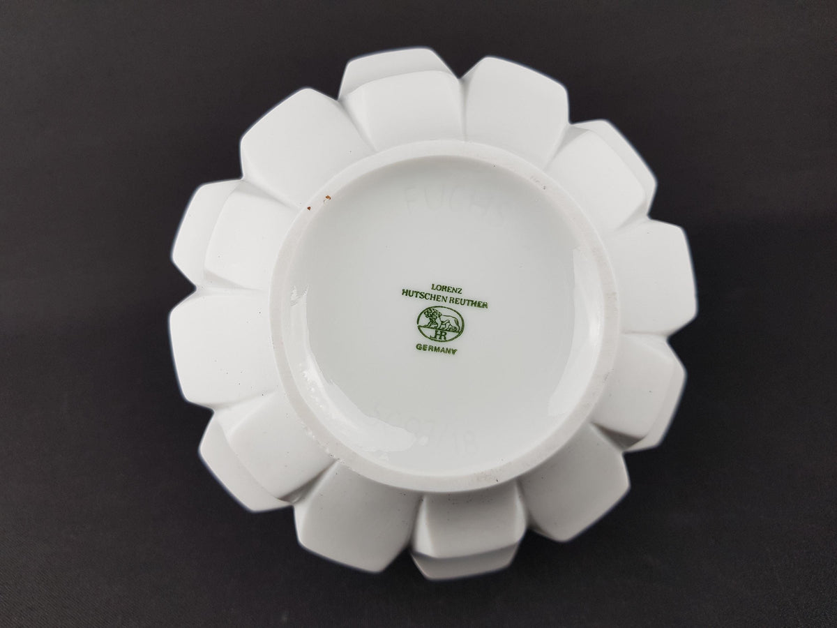 Vintage HUTSCHENREUTHER PORCELAIN Op Art ARTICHOKE Vase by Fuchs 1960-70s