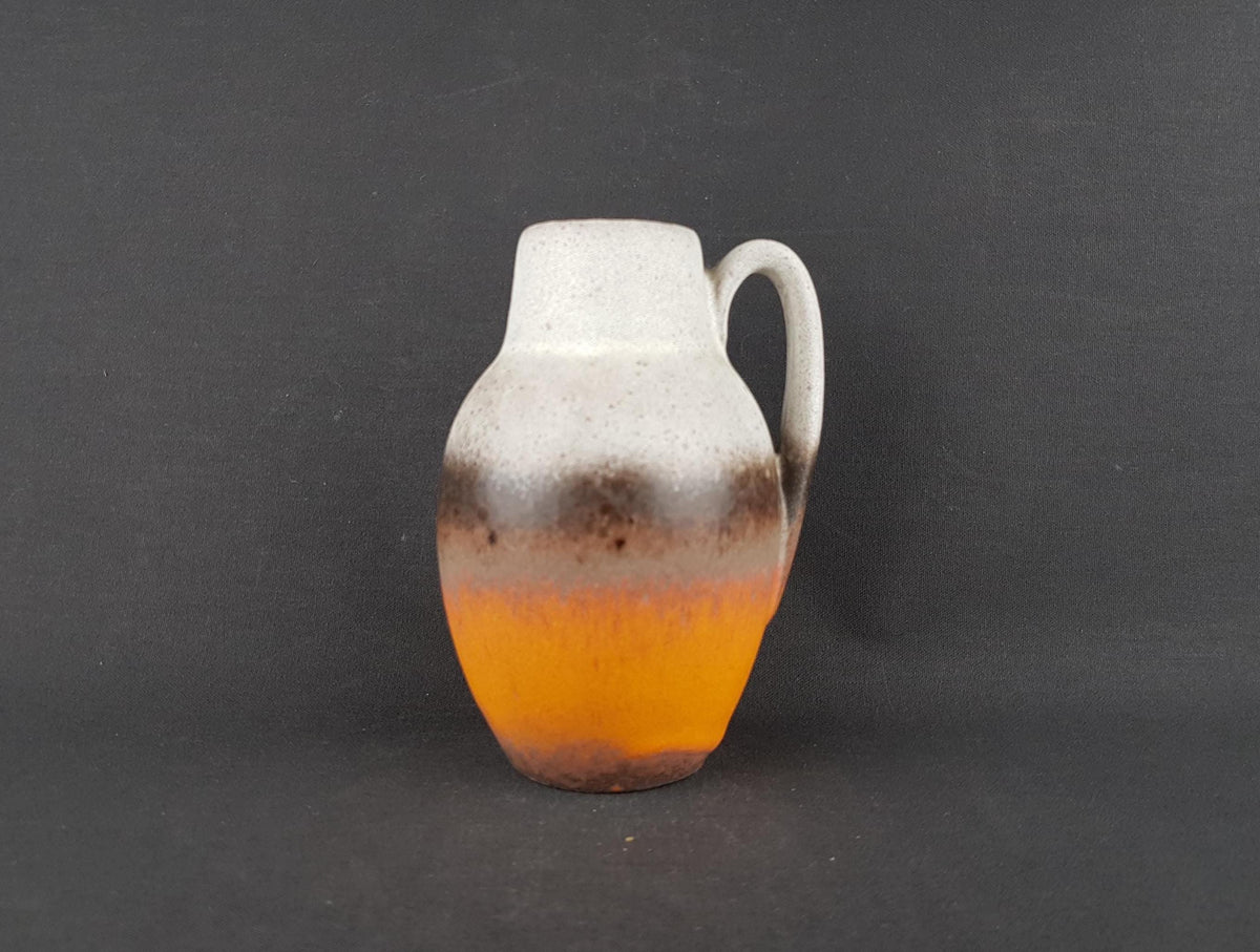 Vintage SCHEURICH KERAMIK White Brown and Orange Vase 414-16 West German Pottery 1960s