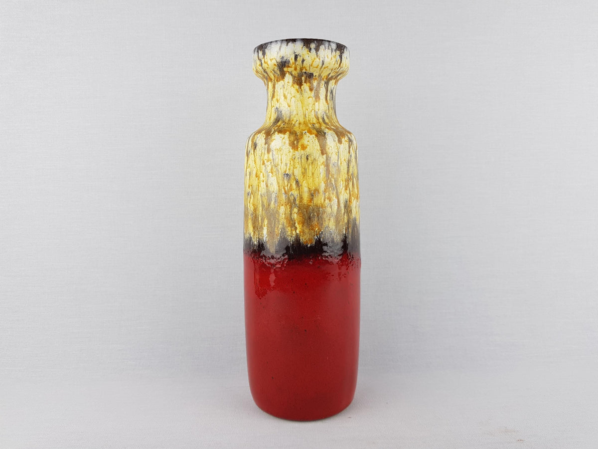 Vintage Scheurich Keramik Red Vase: West German Fat Lava Pottery