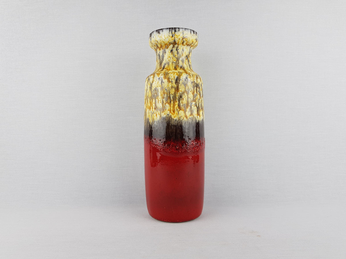 Vintage Scheurich Keramik Red Vase: West German Fat Lava Pottery