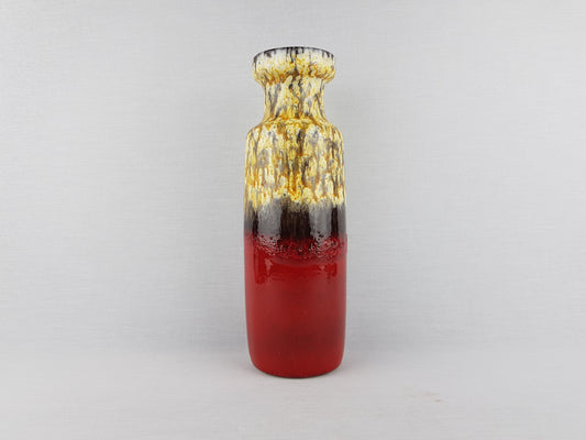 Vintage Scheurich Keramik Red Vase: West German Fat Lava Pottery