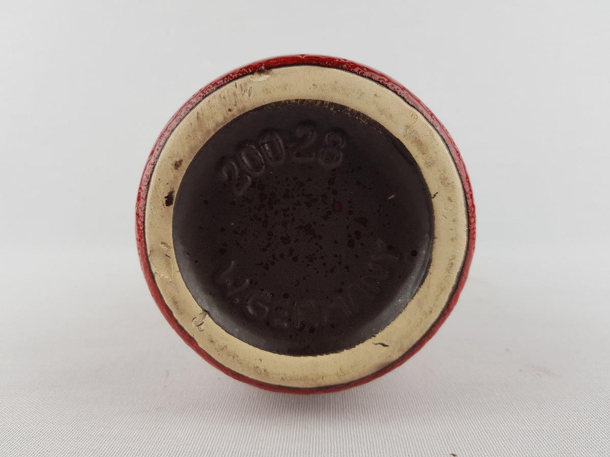 Vintage Scheurich Keramik Red Vase: West German Fat Lava Pottery