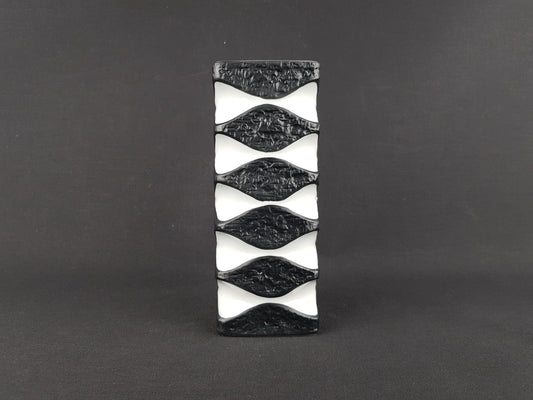 Vintage KERAFINA Porzellanfabrik Black and White Op Art Vase 640/2 – Royal KPM Bavaria – Designed by Ernst Fenzl – West Germany 1970s