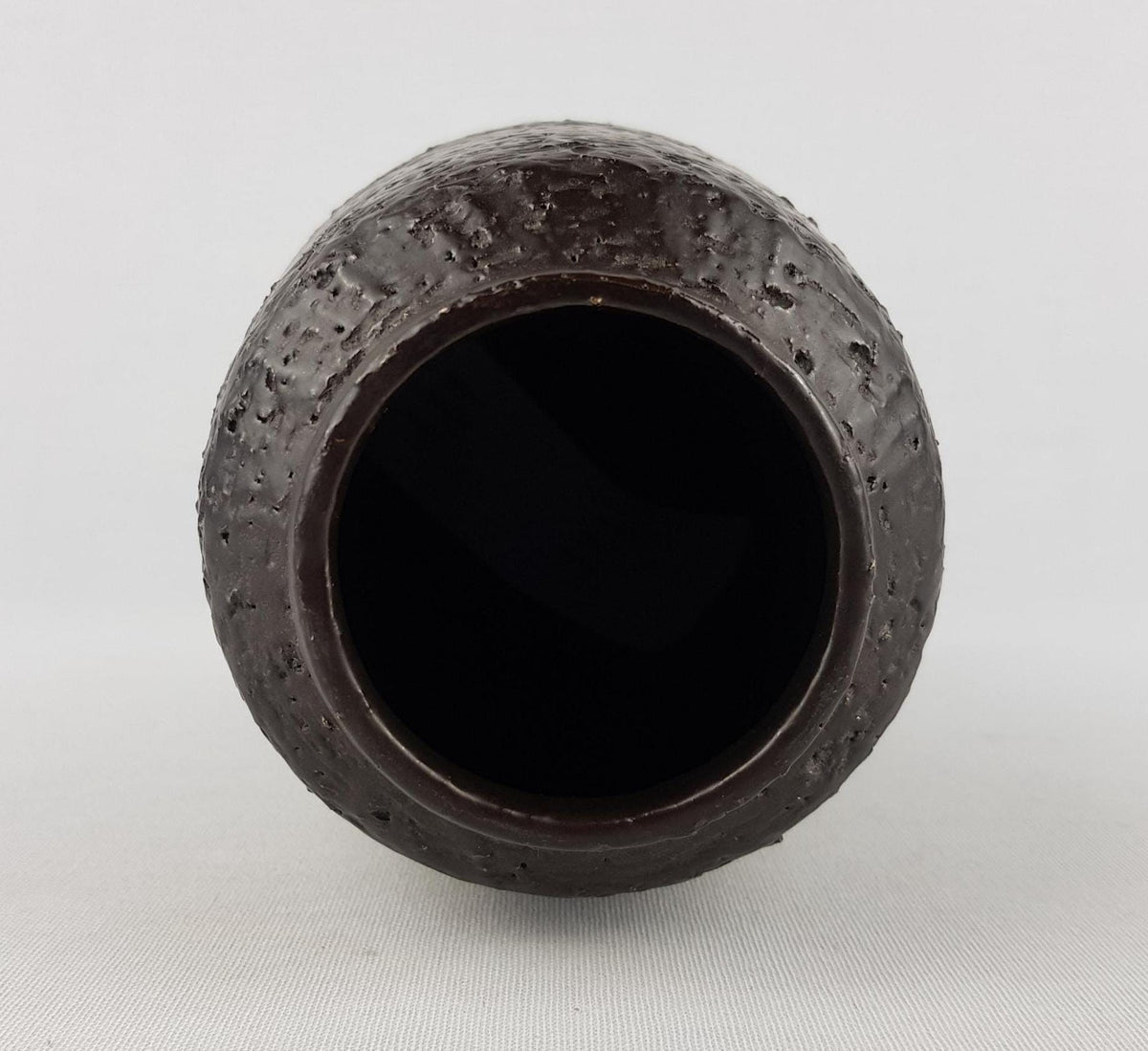 Vintage SCANDINAVIAN STUDIO POTTERY Black Ceramic Vase in Gunnar Nylund Style Mid Century Modern
