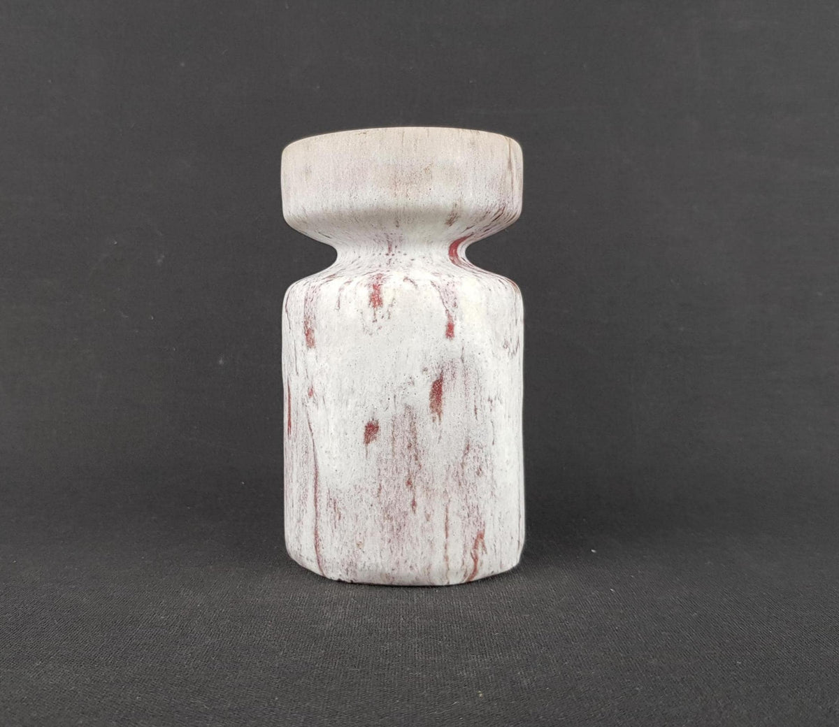 Vintage OTTO KERAMIK White And Reddish Brown Vase West German Pottery 1970s