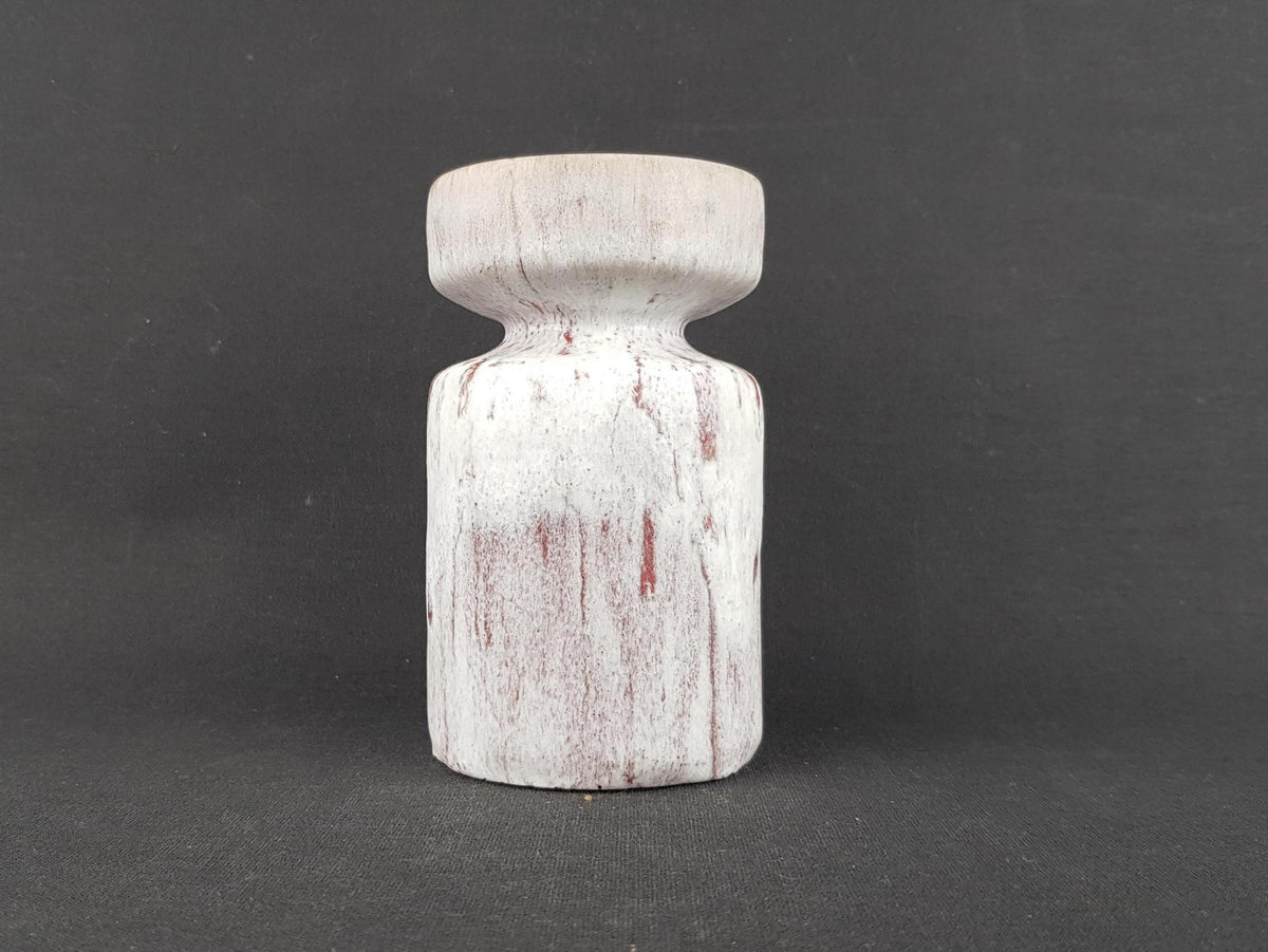 Vintage OTTO KERAMIK White And Reddish Brown Vase West German Pottery 1970s