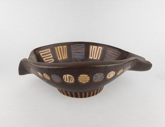 XL Vintage CERAMANO Bowl with Aurelia Decor by Hanns Welling West German Pottery 1960s