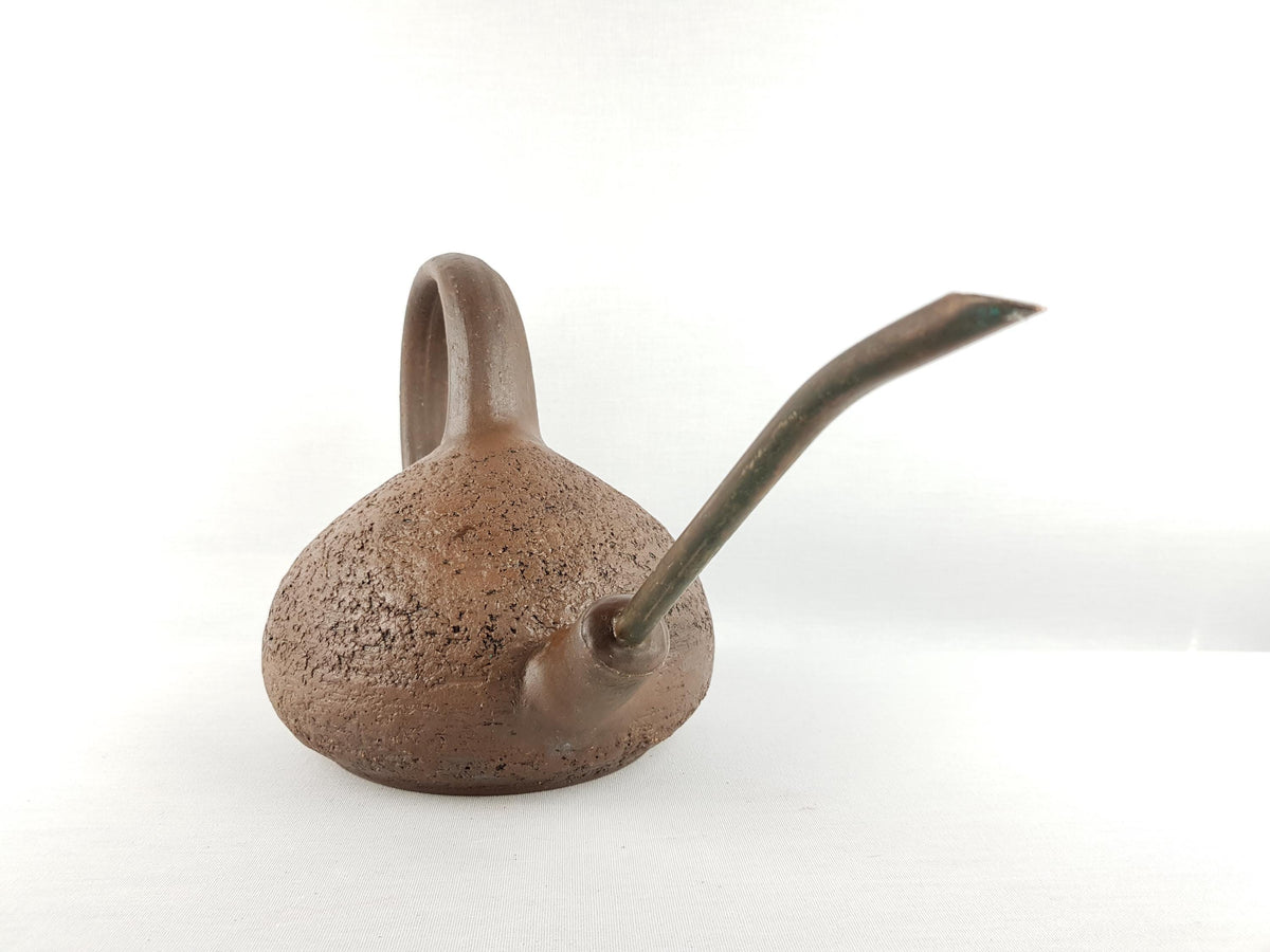 Vintage GERHARD BAUER Studio Pottery Brown Watering Can West Germany 1970s