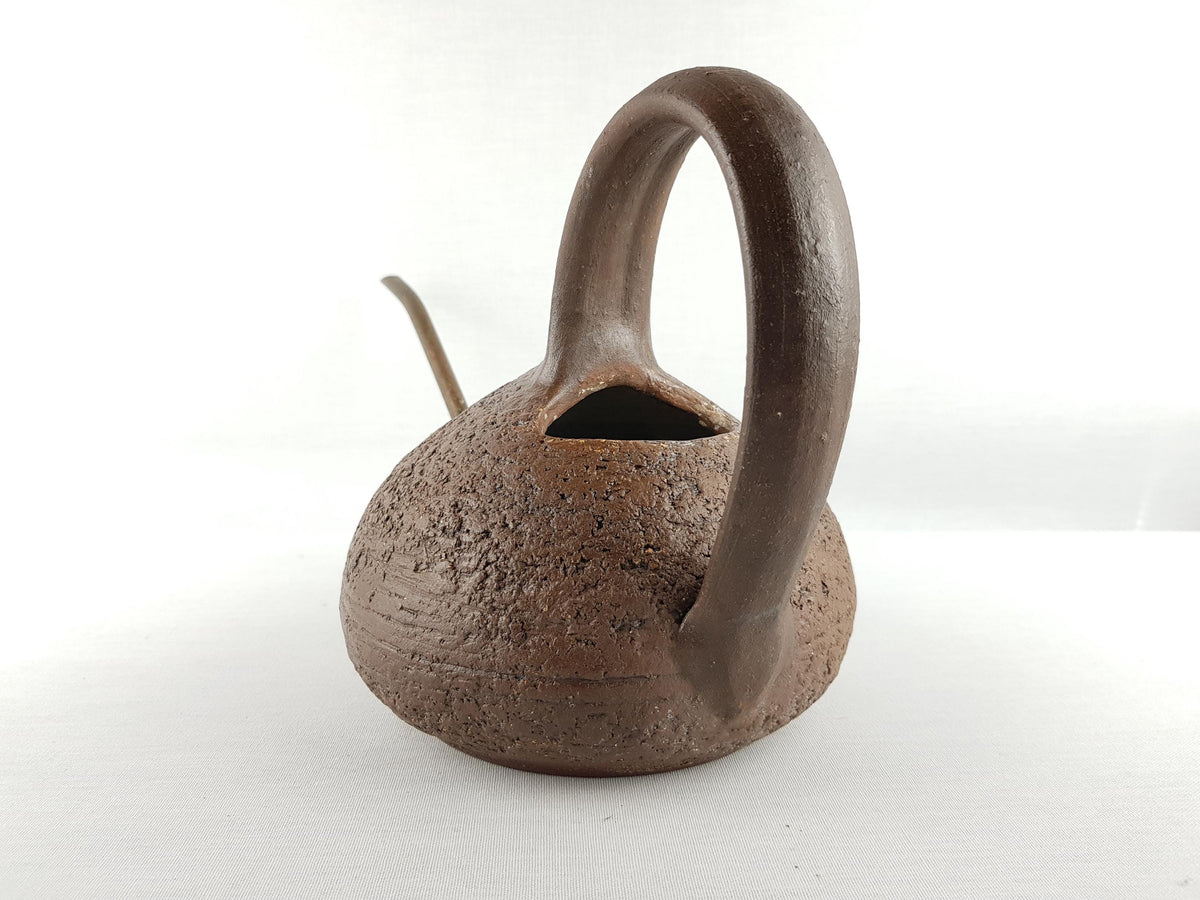 Vintage GERHARD BAUER Studio Pottery Brown Watering Can West Germany 1970s