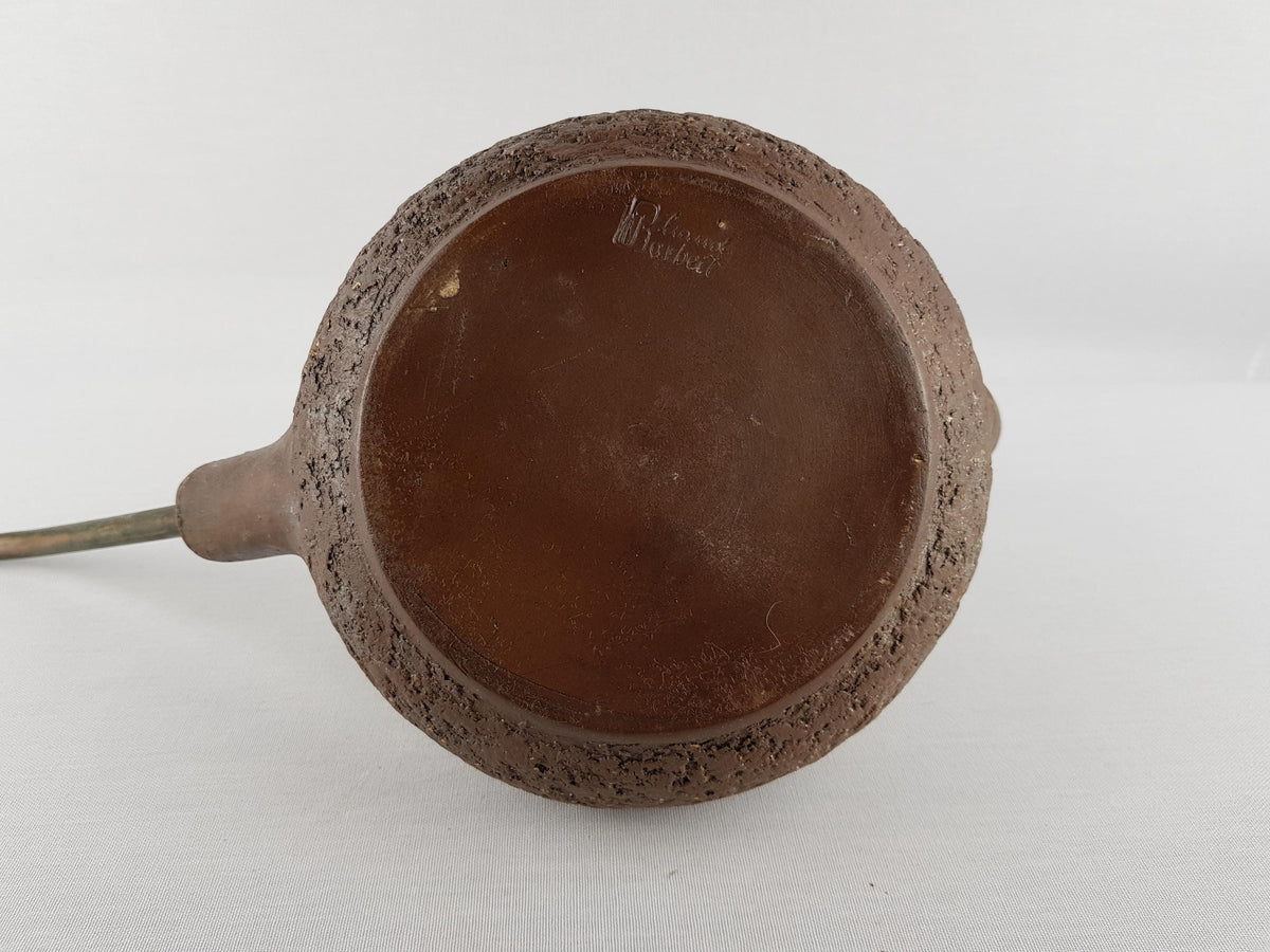 Vintage GERHARD BAUER Studio Pottery Brown Watering Can West Germany 1970s