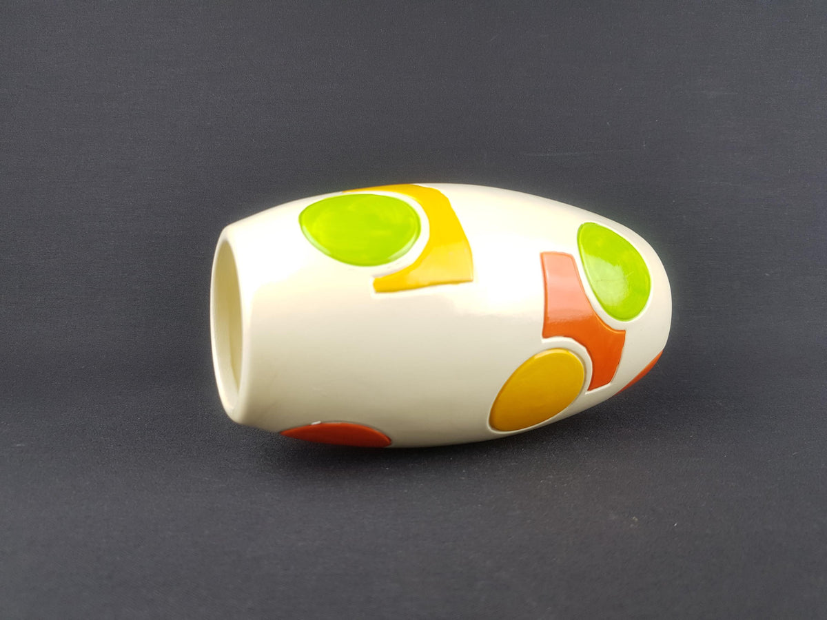 Vintage English Pottery Vase likely POOLE POTTERY with incised pattern