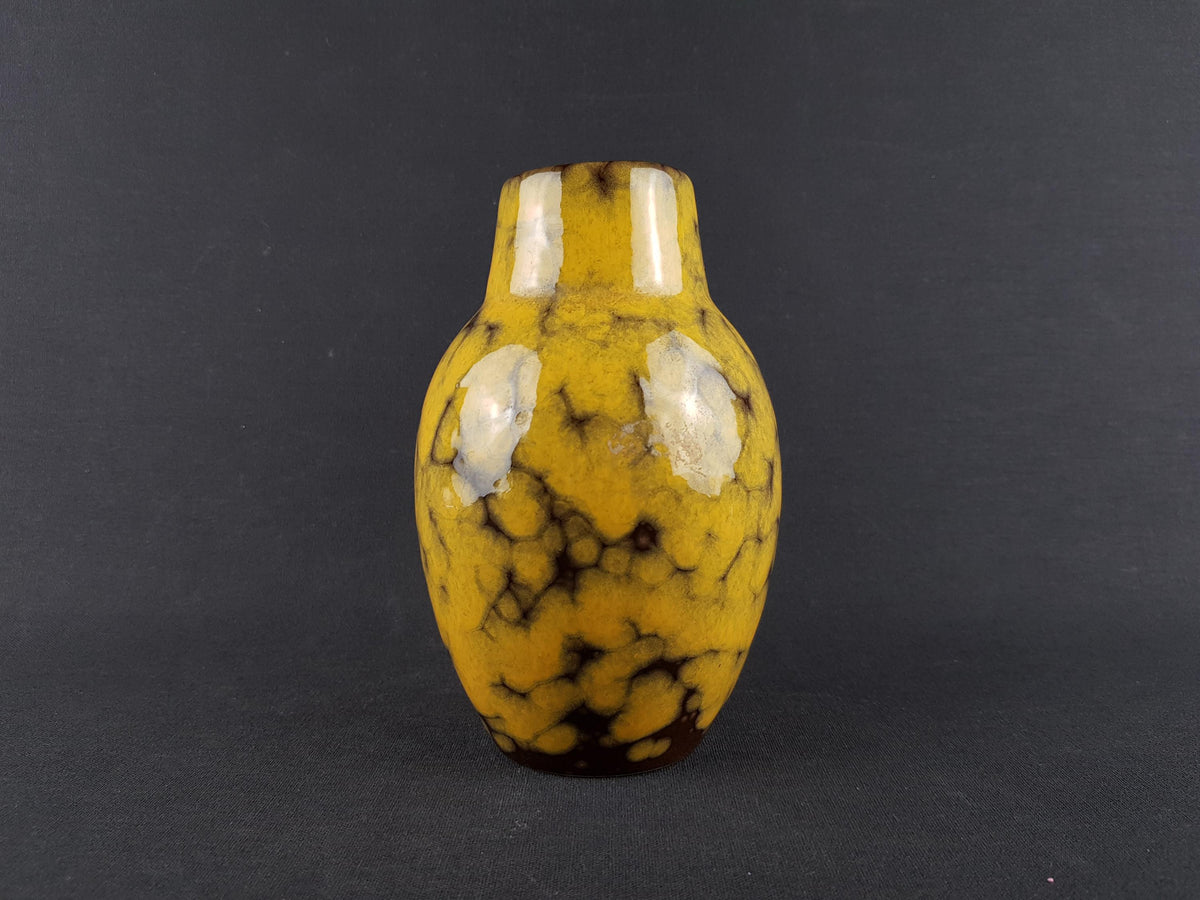 Vintage SCHEURICH KERAMIK Yellow Vase 414-16 West German Pottery 1970s