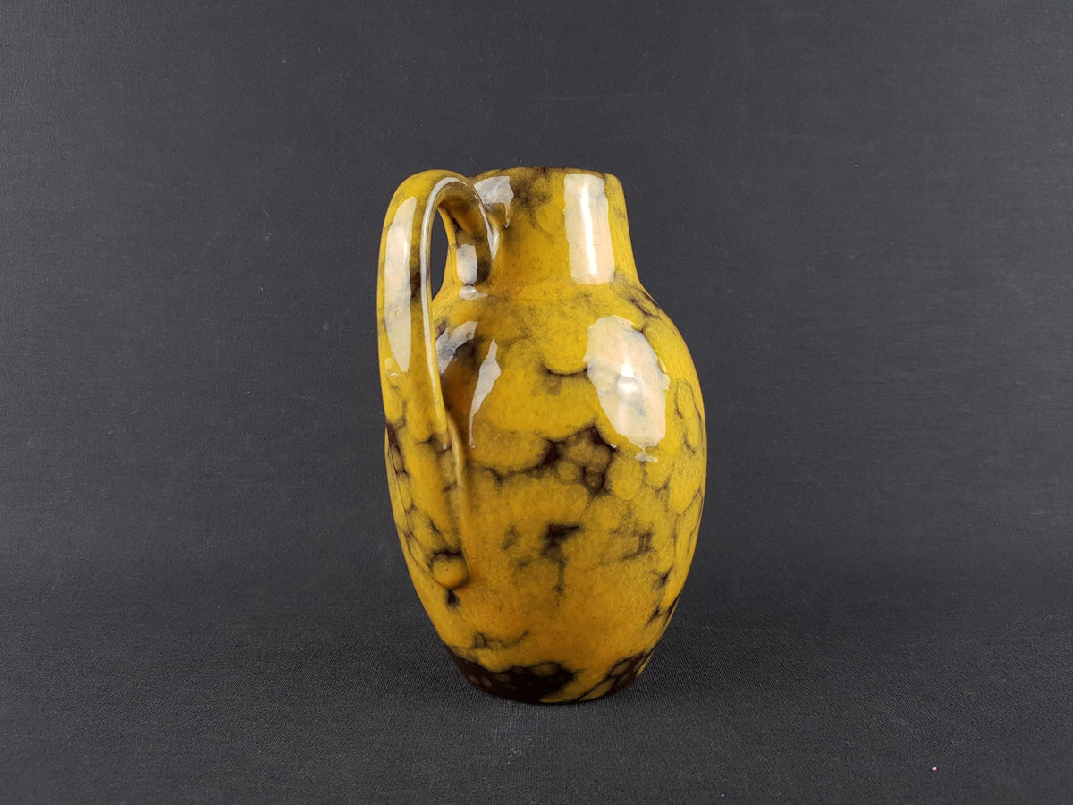 Vintage SCHEURICH KERAMIK Yellow Vase 414-16 West German Pottery 1970s