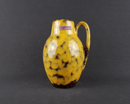 Vintage SCHEURICH KERAMIK Yellow Vase 414-16 West German Pottery 1970s