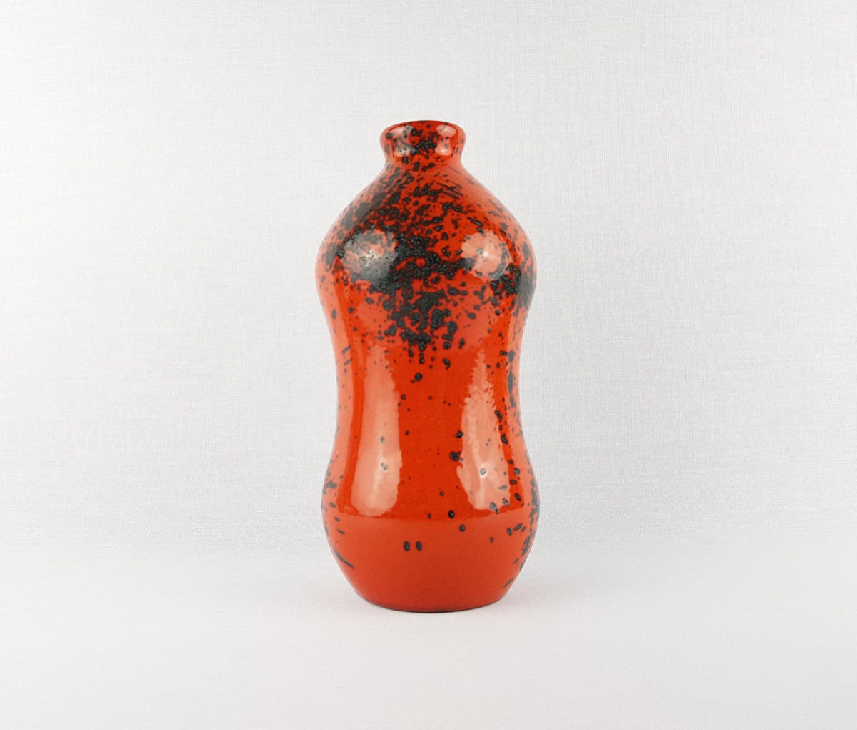 Vintage MAREI KERAMIK (Majolikafabrik Rheinbach) Freckled Red Vase West German Pottery 1970s
