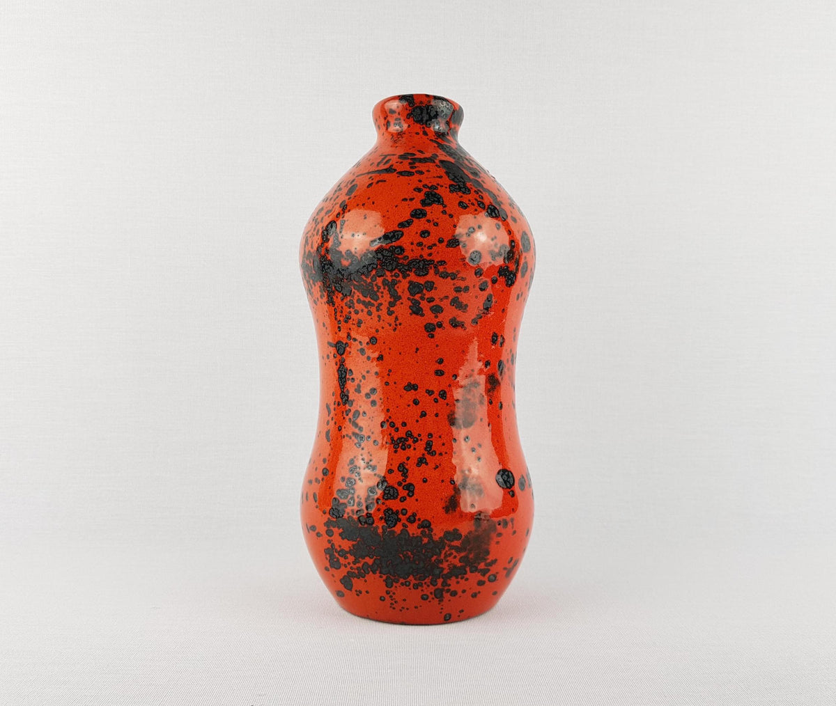 Vintage MAREI KERAMIK (Majolikafabrik Rheinbach) Freckled Red Vase West German Pottery 1970s