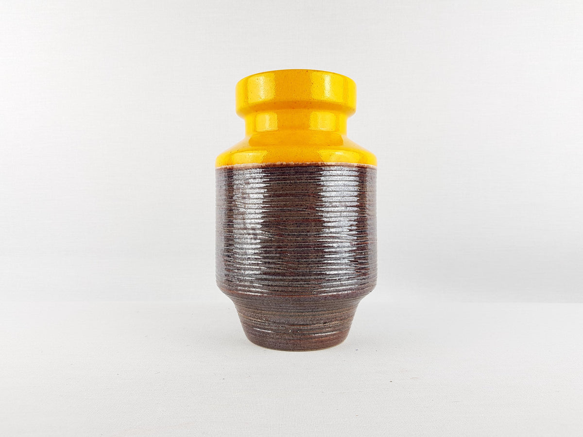 Vintage DUMLER UND BREIDEN Brown and Yellow Vase 108 20 West German Pottery 1970s