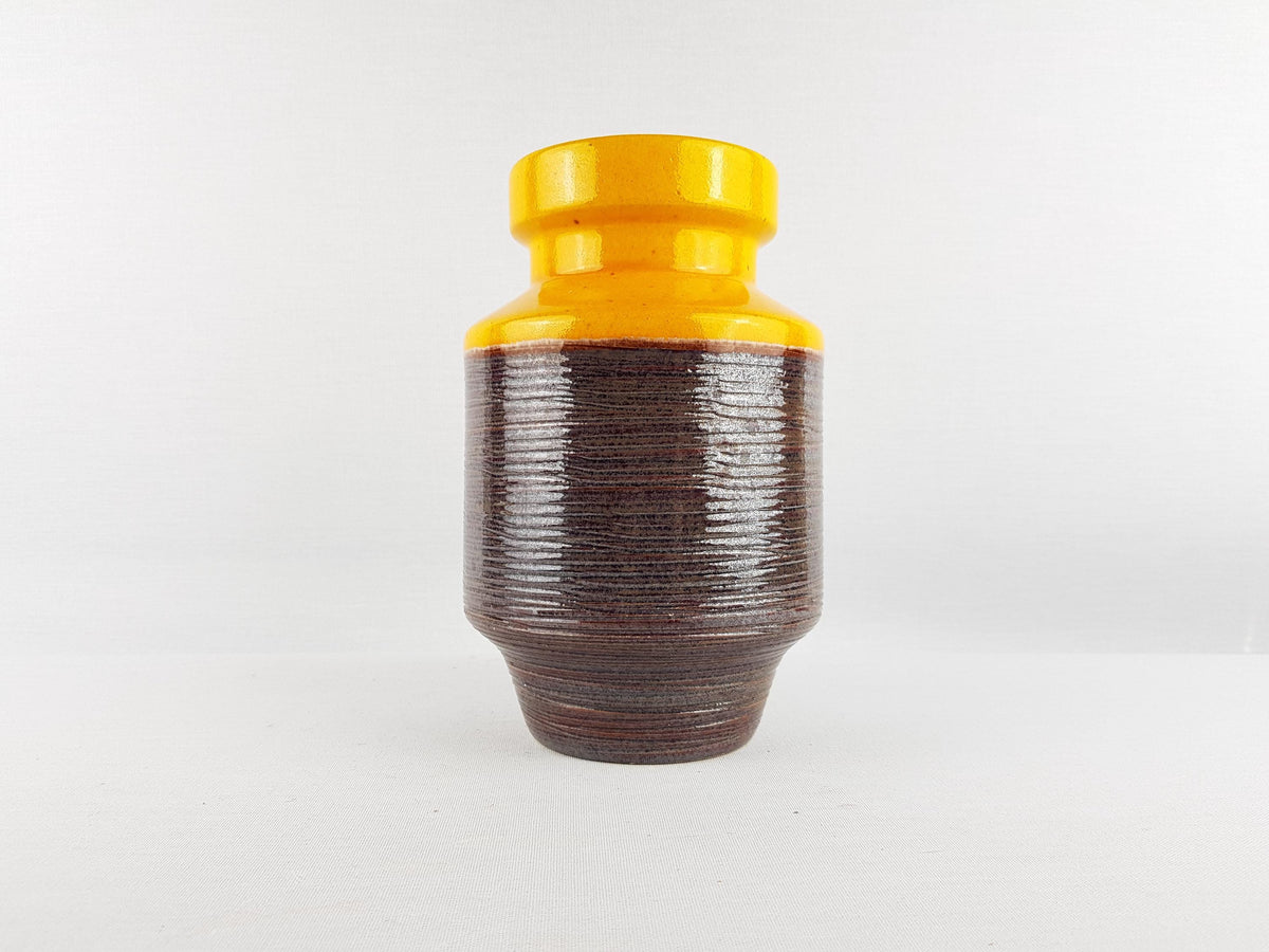 Vintage DUMLER UND BREIDEN Brown and Yellow Vase 108 20 West German Pottery 1970s