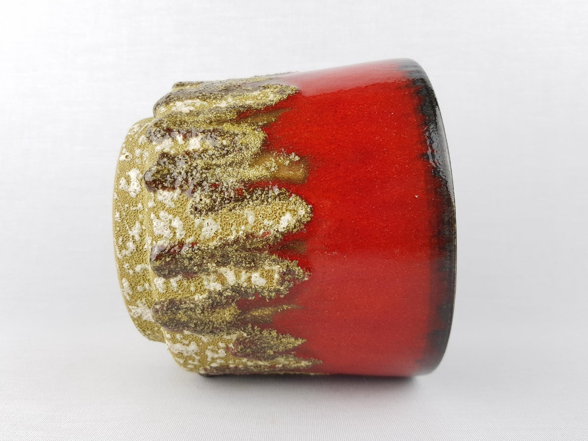 Vintage ES KERAMIK (Emons und Söhne) Overdripped Fat Lava Glaze Planter Cache Flower Pot West German Pottery 1970s